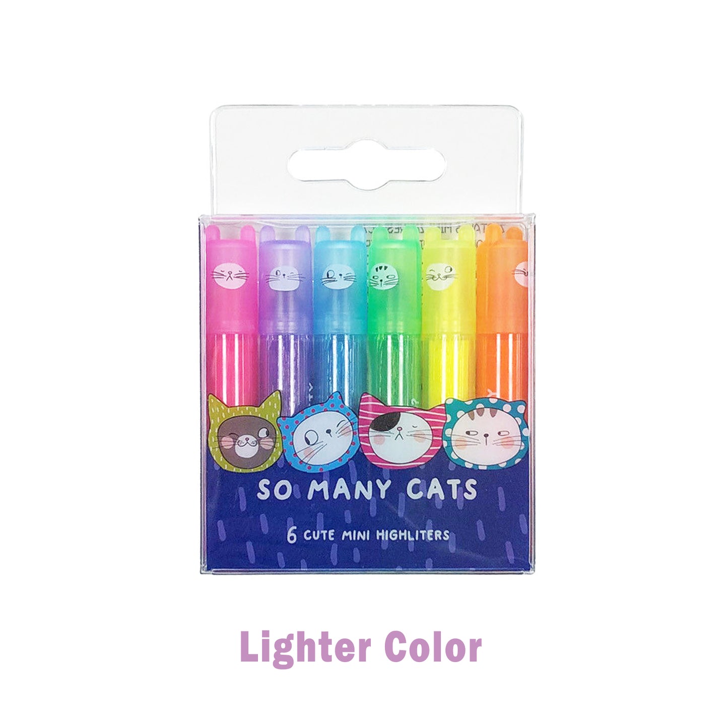 M&G Animals Cat Mini Highlighter Scented Ink 1-4mm 2 Styles Chisel Tip Pack of 6