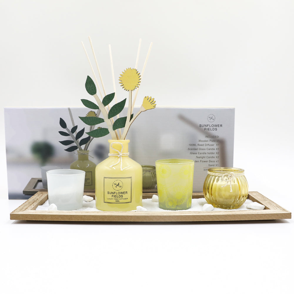 FLORAL GIFT SET IN GIFT BOX - SWEET SUNFLOWER