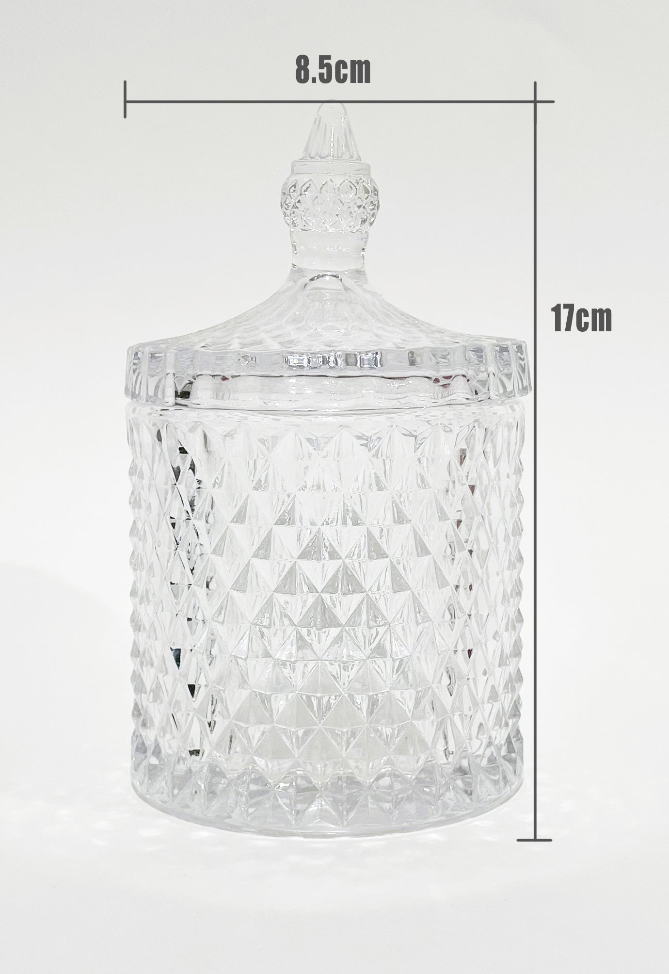 Ribbed Carousel Glass Jar Crystal Clear Lid Wedding Buffet Candle Candy Food Jar