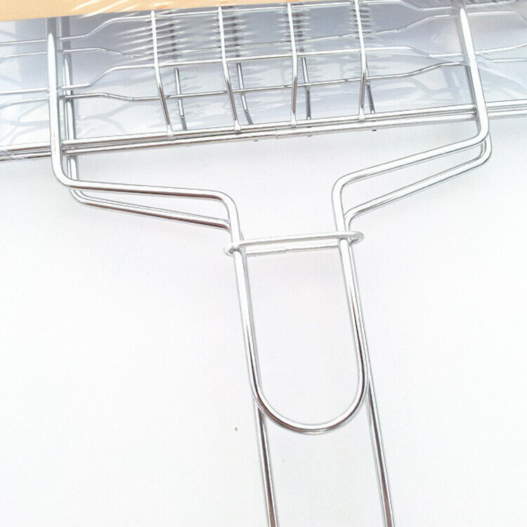 Stainless Steel BBQ Grill Grate Grid Wire Mesh Rack Basket Barbecue Net Clamp