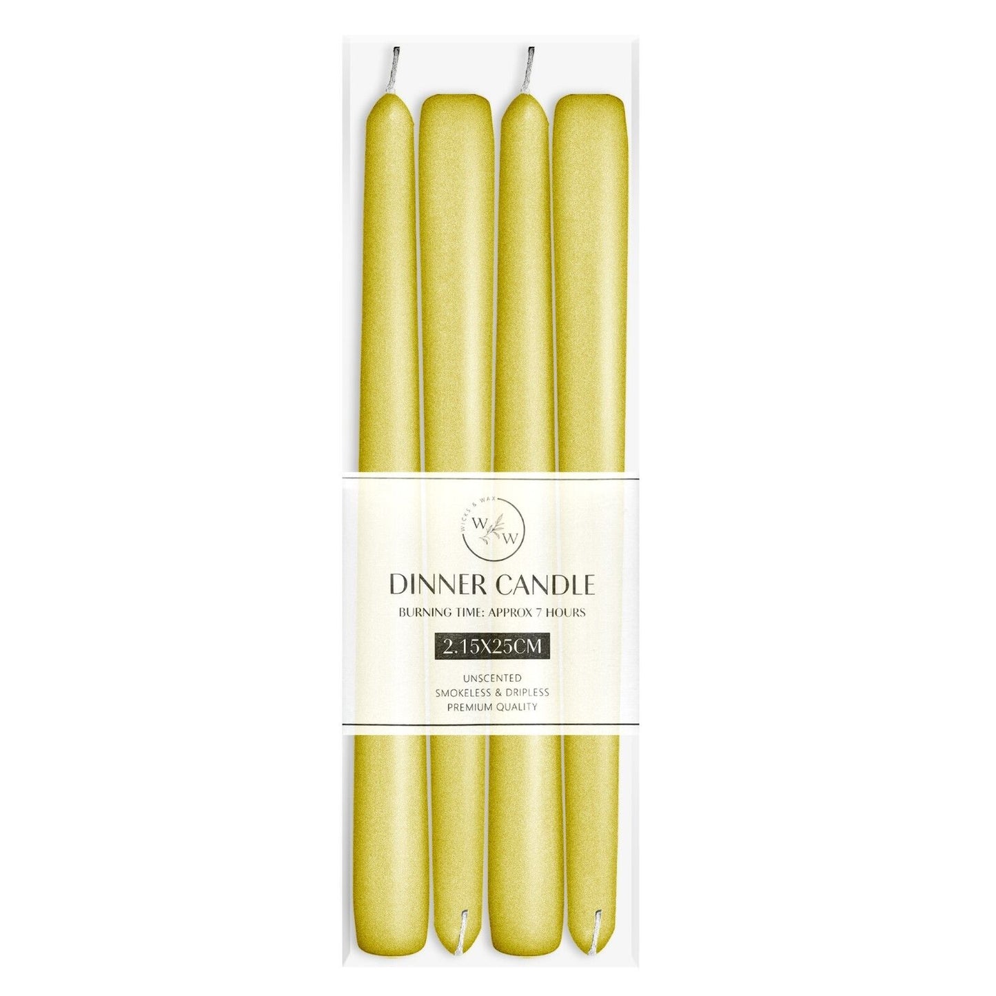 Unscented Tapered Dinner Wedding Color Candles