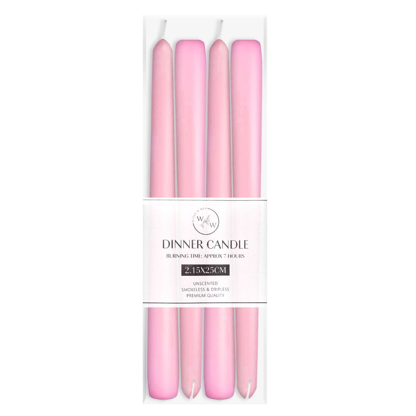 Unscented Tapered Dinner Wedding Color Candles