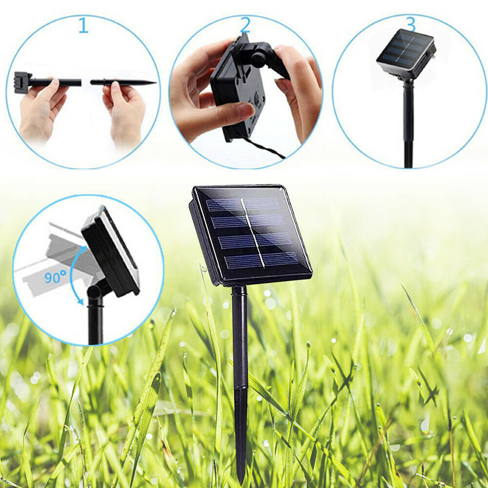 10M 100 WISTERIA FLORIBUNDA LED Solar Powered Ivy Vine Fairy String Lights Garden Outdoor Wall Light