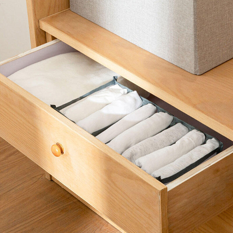 7 Grids Mesh Storage Box Closet Wardrobe Drawer Divider Clothes Organizer Large