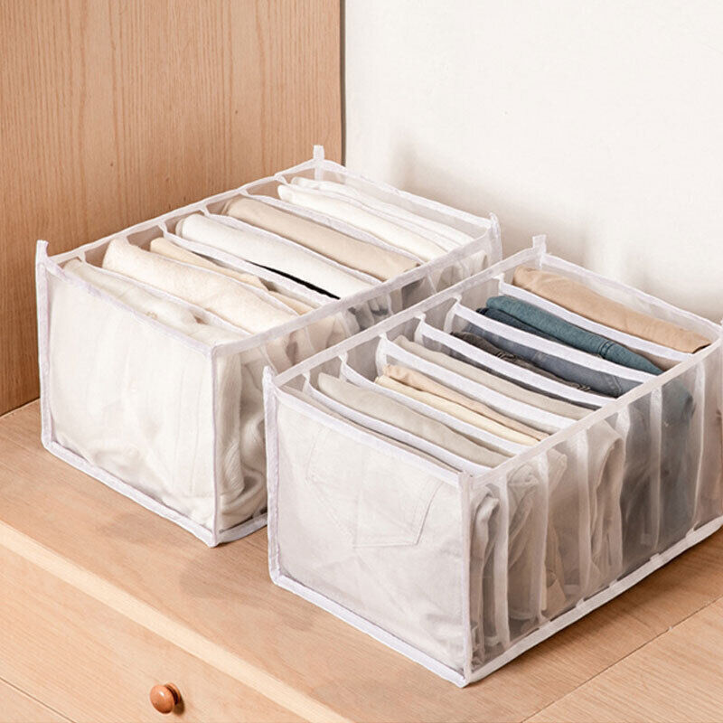 7 Grids Mesh Storage Box Closet Wardrobe Drawer Divider Clothes Organizer Large