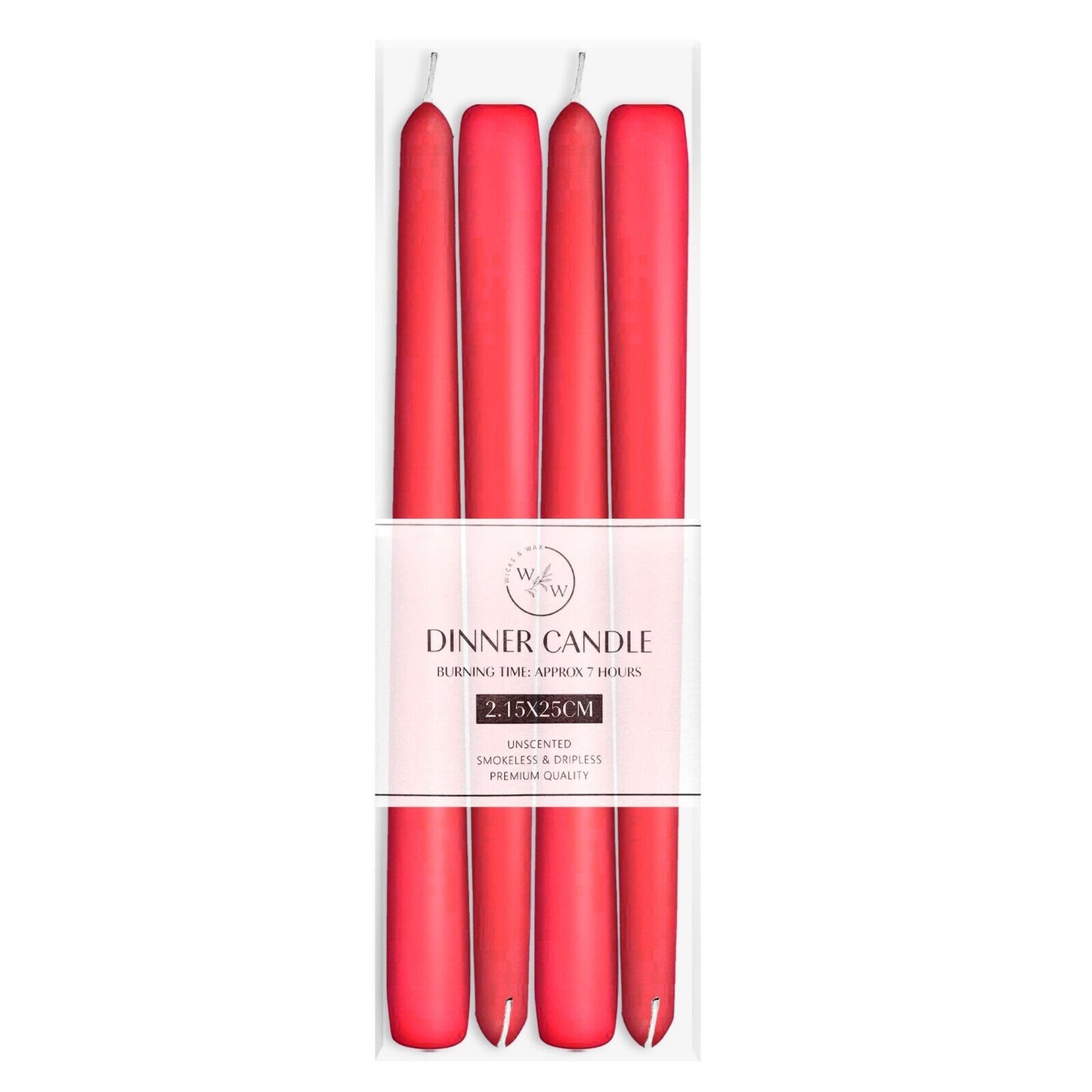Unscented Tapered Dinner Wedding Color Candles